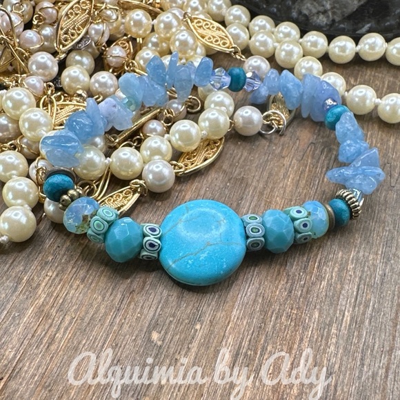 Alquimia Turquoise and Blue aquamarine Bracelet - Picture 1 of 4